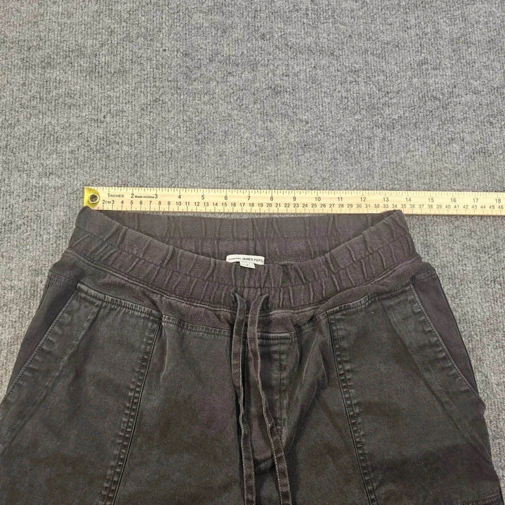 James Perse Standard Black Fade Joggers Pants Size 2 WHVJ1677 Mixed Media Ribbed